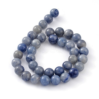 Dyed & Heated Natural Blue Aventurine Round Beads Strands X-G-M248-4mm-01-1