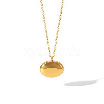 Fashion Oval 304 Stainless Steel Stud Earrings & Pendant Necklaces Sets for Women BL8928-1-1