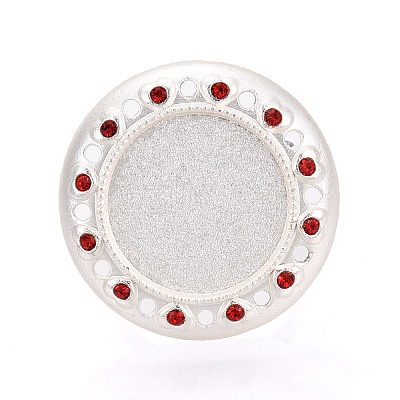 Adjustable Alloy & Iron & Rhinestone Bezel Cup Ring Base with Rotatable Tray MAK-T012-10S-1