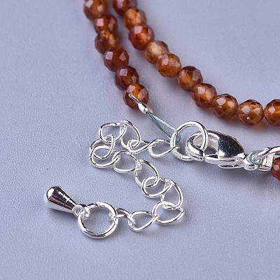 Natural Garnet Beaded Necklaces NJEW-K114-A-A03-1