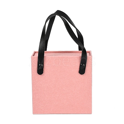 PU Jewelry Set Drawer Boxes with Square Sponge Inside and Texture Paper Rectangle Jewelry Bags ABAG-B009-02D-1