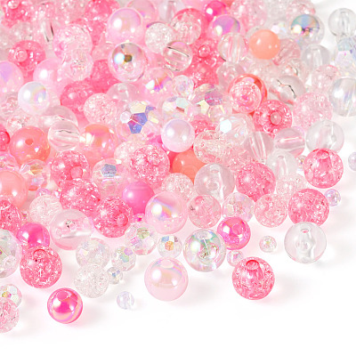 Transparent & Opaque Acrylic Bead OACR-TAC0002-08B-1