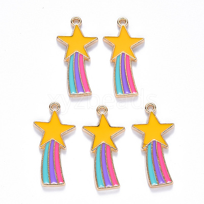 Alloy Enamel Comet Star Pendants ENAM-N054-010A-1
