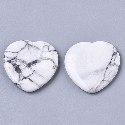 Natural Howlite Thumb Worry Stone G-N0325-01I-1