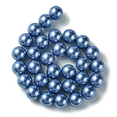 Electroplate Glass Pearl Beads Strands HY-F001-14mm-03-1