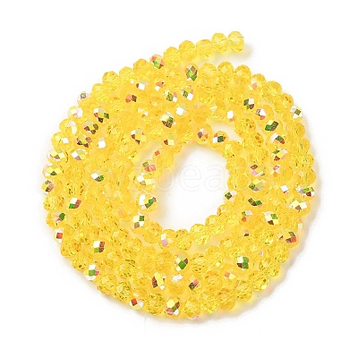 Electroplate Transparent Glass Beads Strands EGLA-A046-01A-19-1