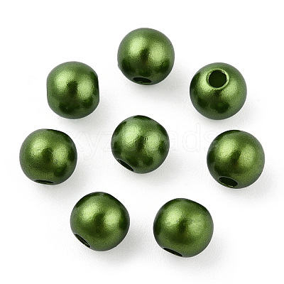 Spray Painted ABS Plastic Imitation Pearl Beads OACR-T015-05A-09-1