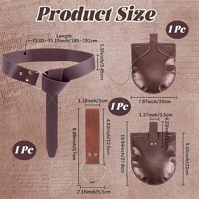 Viking PU Leather Belt Pouch Bag AJEW-CL0003-22B-1