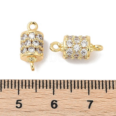 Brass with Cubic Zirconia Connector Charms KK-Q030-09G-1
