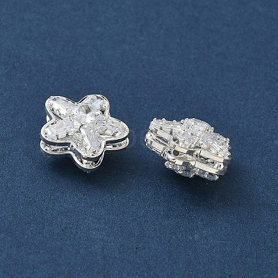 Brass Micro Pave Cubic Zirconia Beads KK-S336-11S-C-1