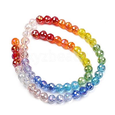Electroplate Glass Beads Strands EGLA-D300-06-6mm-01-1