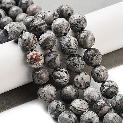 Natural Map Stone/Picasso Stone/Picasso Jasper Strands X-G-G099-10mm-27-1