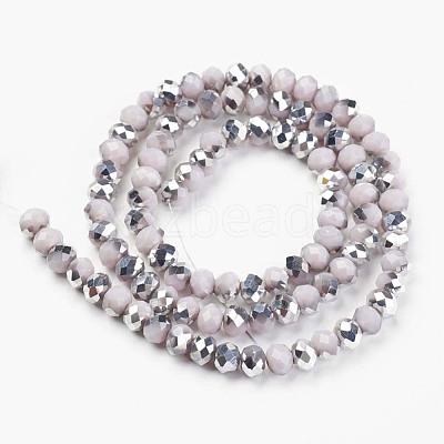 Electroplate Opaque Glass Beads Strands EGLA-A034-P6mm-M10-1