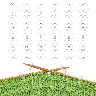 30Pcs Transparent Acrylic Locking Stitch Marker Sets TOOL-BC0003-37-1