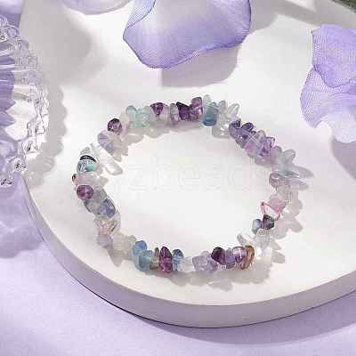 Natural Fluorite Beads Kids Bracelets BJEW-JB10611-06-1