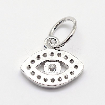 CZ Brass Micro Pave Cubic Zirconia Evil Eye Charms X-ZIRC-L018-10P-1