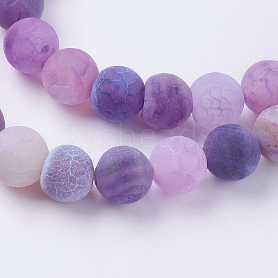 Natural Weathered Agate Beads Strands G-G589-8mm-06-1