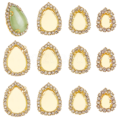 24Pcs 4 Style Brass Cabochon Connector Setting RB-PH0001-18G-1