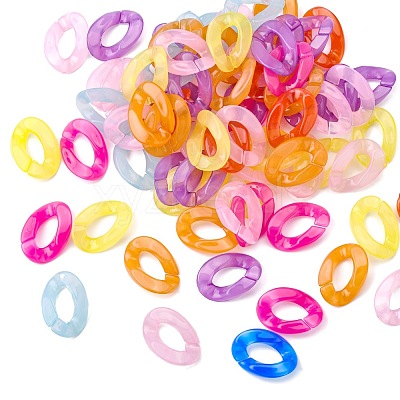 Imitation Jelly Acrylic Linking Rings OACR-S036-001B-E-1