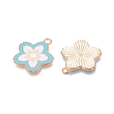 Light Gold Plated Alloy Enamel Pendants PALLOY-N176-28A-RS-1
