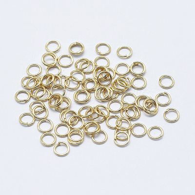 Electroplated Stainless Steel Open Jump Ring STAS-G152-02G-3x0.4-1
