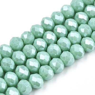 Electroplate Glass Beads Strands EGLA-A034-P6mm-A20-1