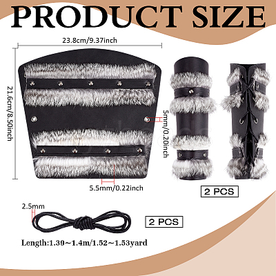 Viking PU Leather Cord Bracelets AJEW-WH0596-737-1