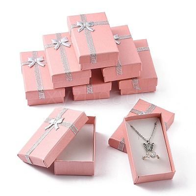 Valentines Day Wife Gifts Packages Cardboard Jewelry Set Boxes with Bowknot and Sponge Inside X1-CBOX-R013-4-1