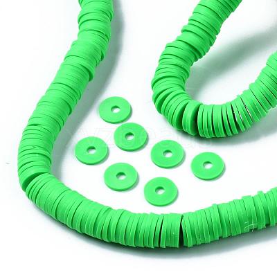 Flat Round Handmade Polymer Clay Beads CLAY-R067-10mm-08-1