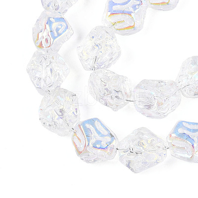 Transparency Electroplate Glass Beads Strands GLAA-T023-41A-01-1