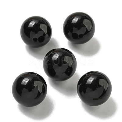 Natural Obsidian Round Ball Figurines Statues for Home Office Desktop Decoration G-P532-02A-25-01-1