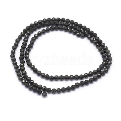 Natural Obsidian Beads Strand G-E411-33-3mm-1