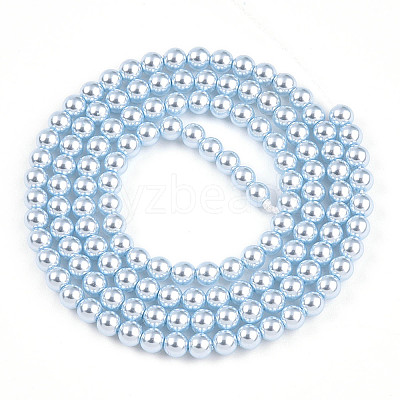 Baking Paint Pearlized Glass Pearl Bead Strands HY-N002-3mm-A05-1