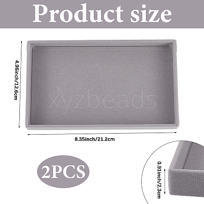 Rectangle Wood Covered with Velvet Jewelry Trinket Display Trays AJEW-WH20054-062K-02-1