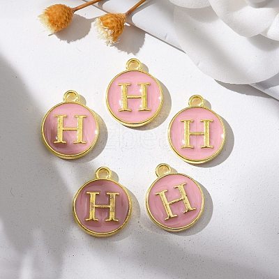 Golden Plated Alloy Enamel Charms ENAM-S118-07H-1