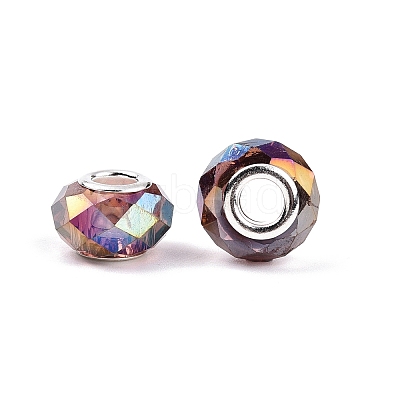 Transparent Glass European Beads X-GPDL-N004-D14mm-A08-1