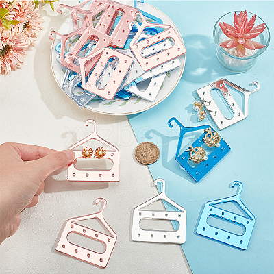 24Pcs 3 Colors 8-Hole Mini Acrylic Earring Hanger EDIS-PH0001-84-1