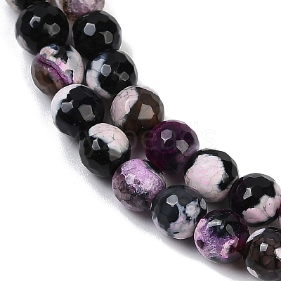 Natural Fire Crackle Agate Beads Strands G-C082-A01-30-1
