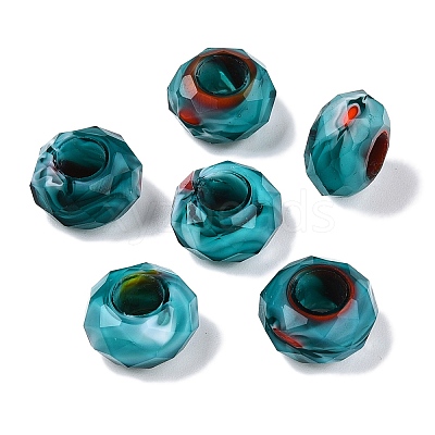 Two Tone Glass European Beads GDA009-6-1