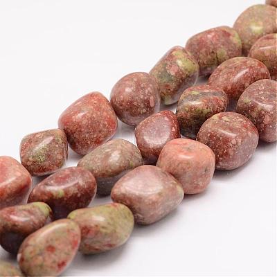 Natural Unakite Beads Strands G-K153-D30-1