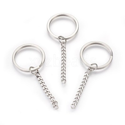 Tarnish Resistant 304 Stainless Steel Split Key Rings STAS-G188-01P-30mm-1
