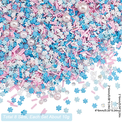 Snowflake Theme Handmade Polymer Clay Cabochons CLAY-SC0001-96-1
