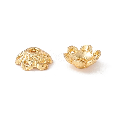 6-Petal Brass Bead Caps KK-A162-03G-1