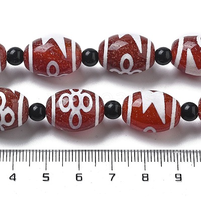 Tibetan Style dZi Beads Strands G-NH0037-C02-01-1