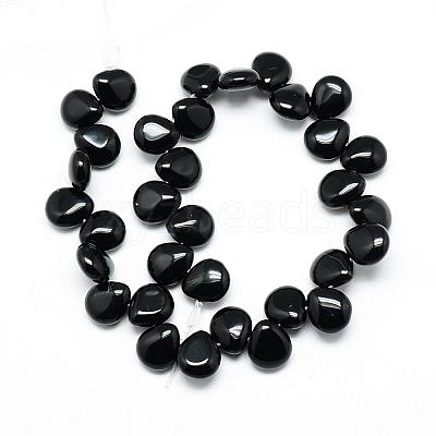 Natural Black Stone Beads Strands G-T005-01-1