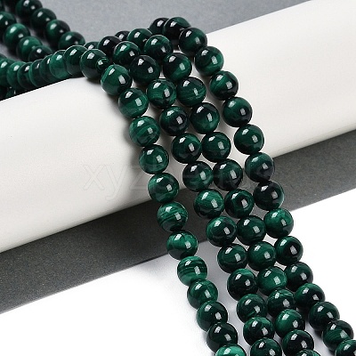 Natural Malachite Beads Strands G-F461-05-8mm-1