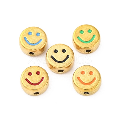 304 Stainless Steel Enamel Beads STAS-B085-08G-1