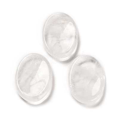 Natural Quartz Crystal Oval Worry Stone G-R487-01B-1