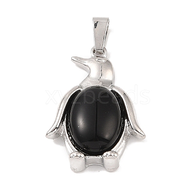 Natural Obsidian Pendants G-A224-02P-04-1