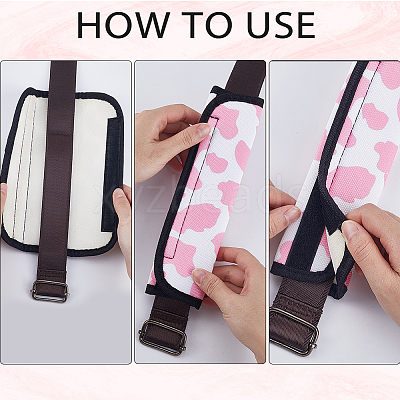 Cow Pattern Nylon Car Safety Belt Cover AJEW-WH20006-70C-1
